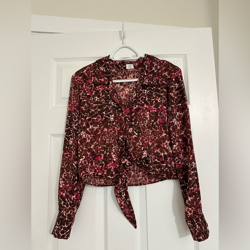 Wilfred Silky Button Up Tie Shirt